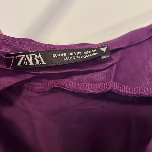 Zara Purple Dress with Chain Rhinestone Straps Adjustable Length Size XS - Picture 10 of 14